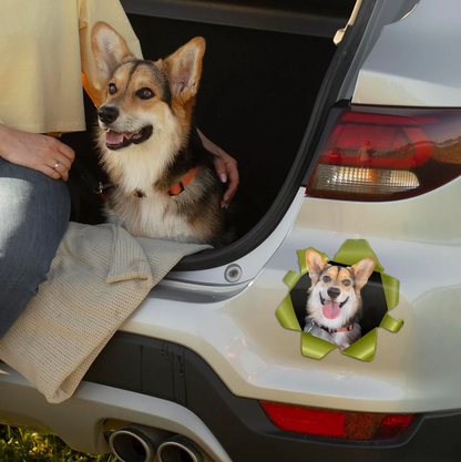 Personalized Car Sticker - Peeking Photo